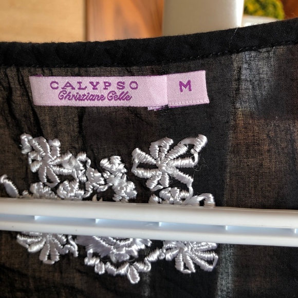 Calypso black cotton top - Picture 2 of 3